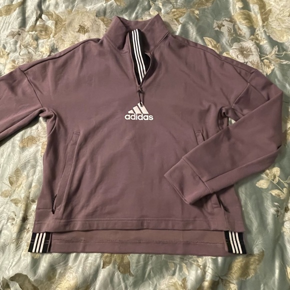Cropped Purple Adidas Pullover - Picture 2 of 5